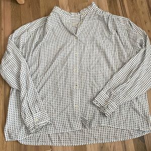 Loft black threaded white shirt